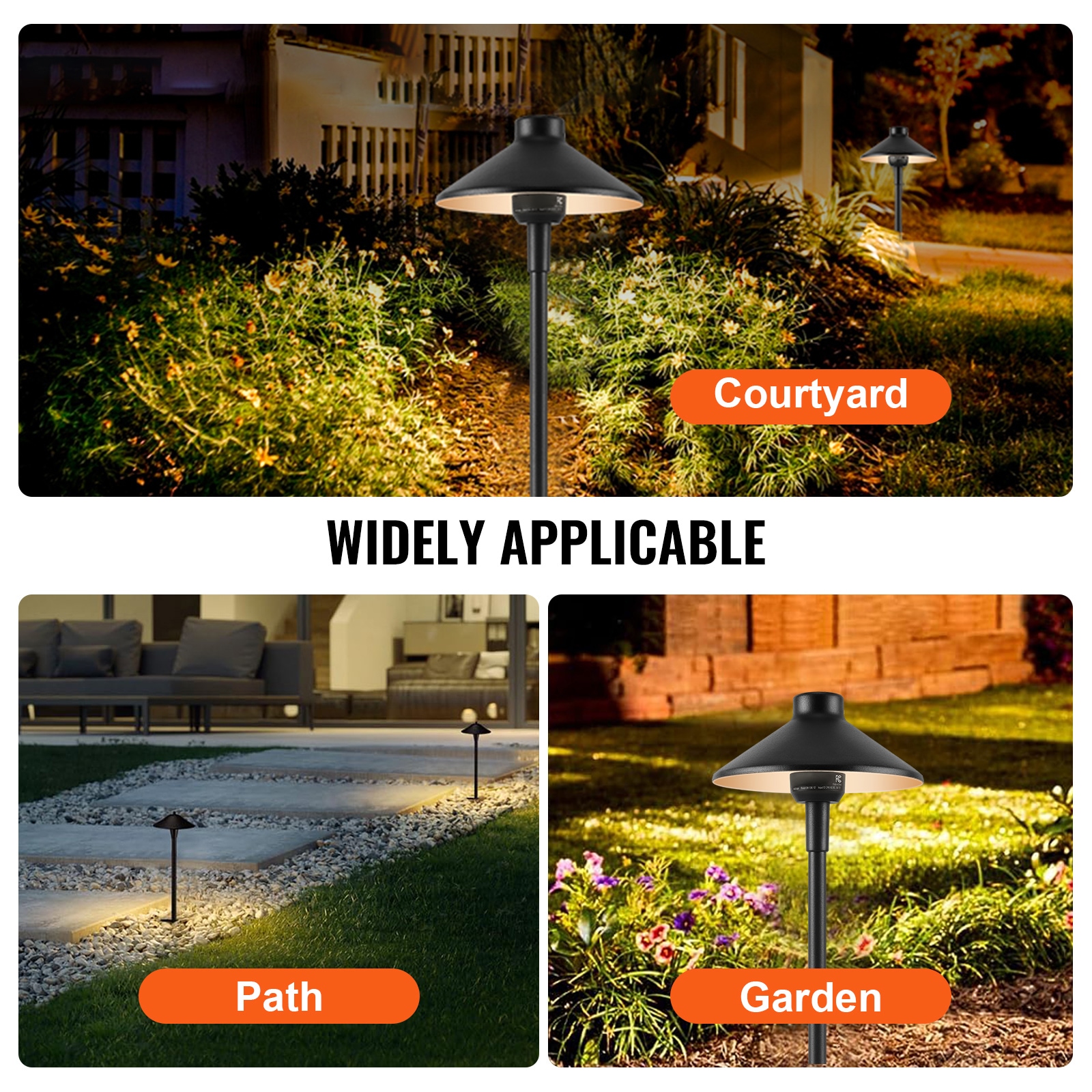 Led Pathway Lights 8 Pack Waterproof Warm White For Garden Path_voghion.com